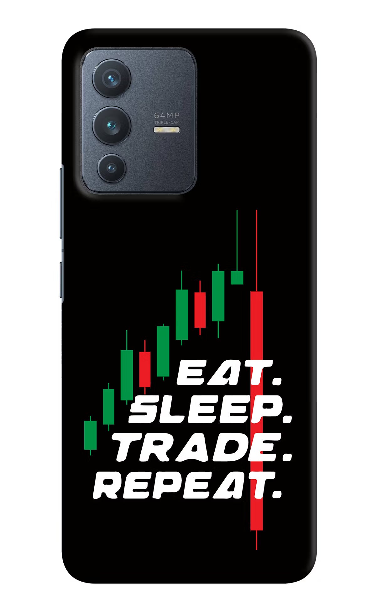 Eat Sleep Trade Repeat Vivo V23 5G Hard Case Back Cover by Casekaro