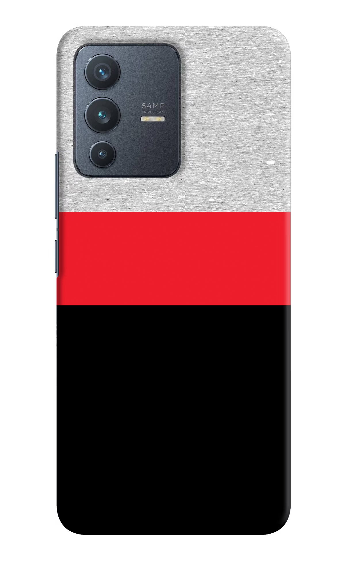 Tri Color Pattern Vivo V23 5G Hard Case Back Cover by Casekaro