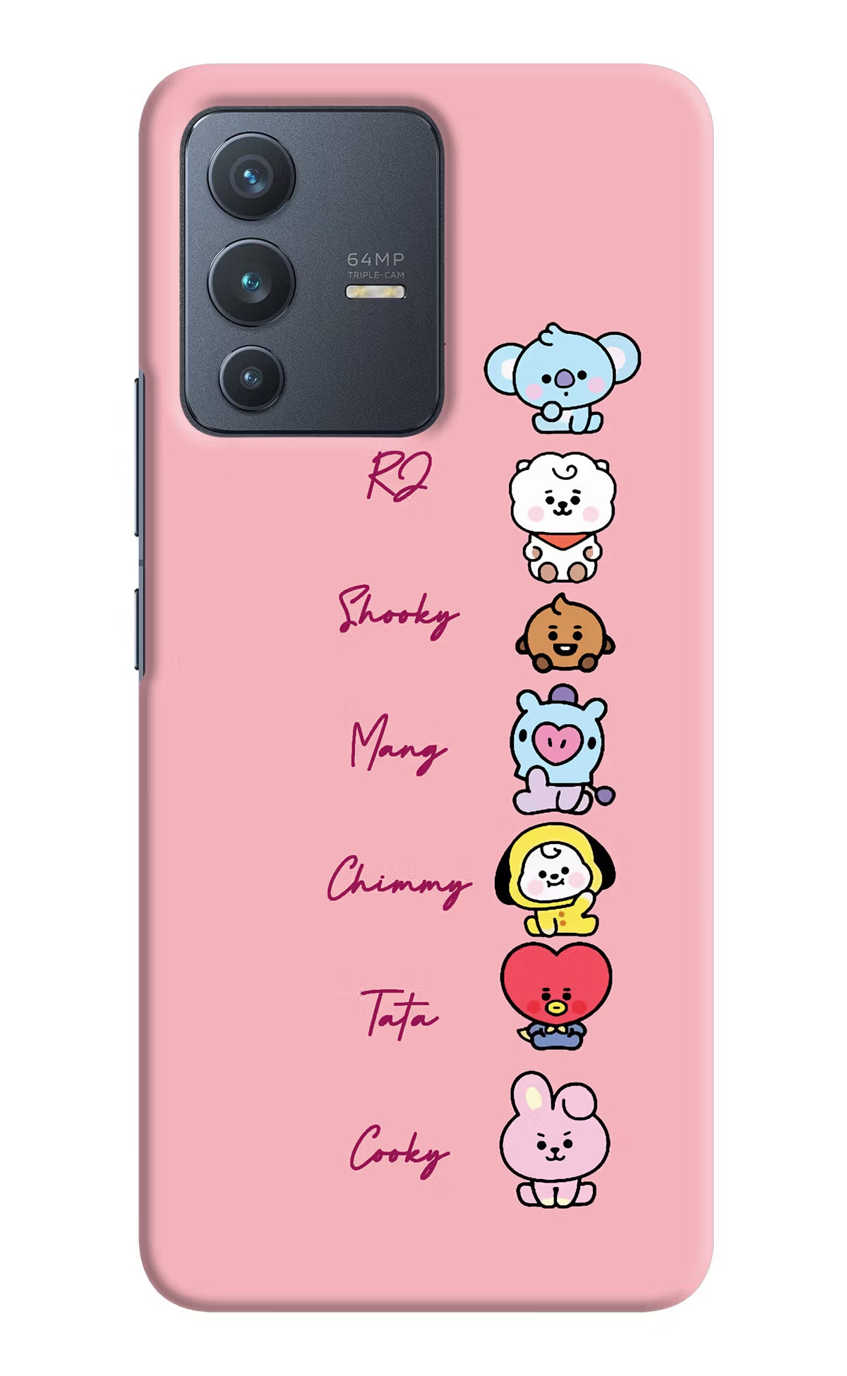BTS names Vivo V23 5G Hard Case Back Cover by Casekaro