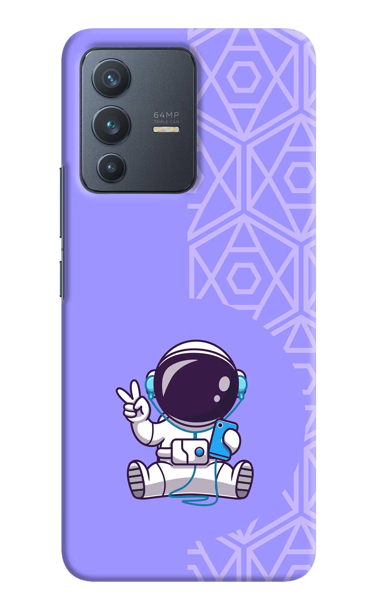 Cute Astronaut Chilling Vivo V23 5G Hard Case Back Cover by Casekaro