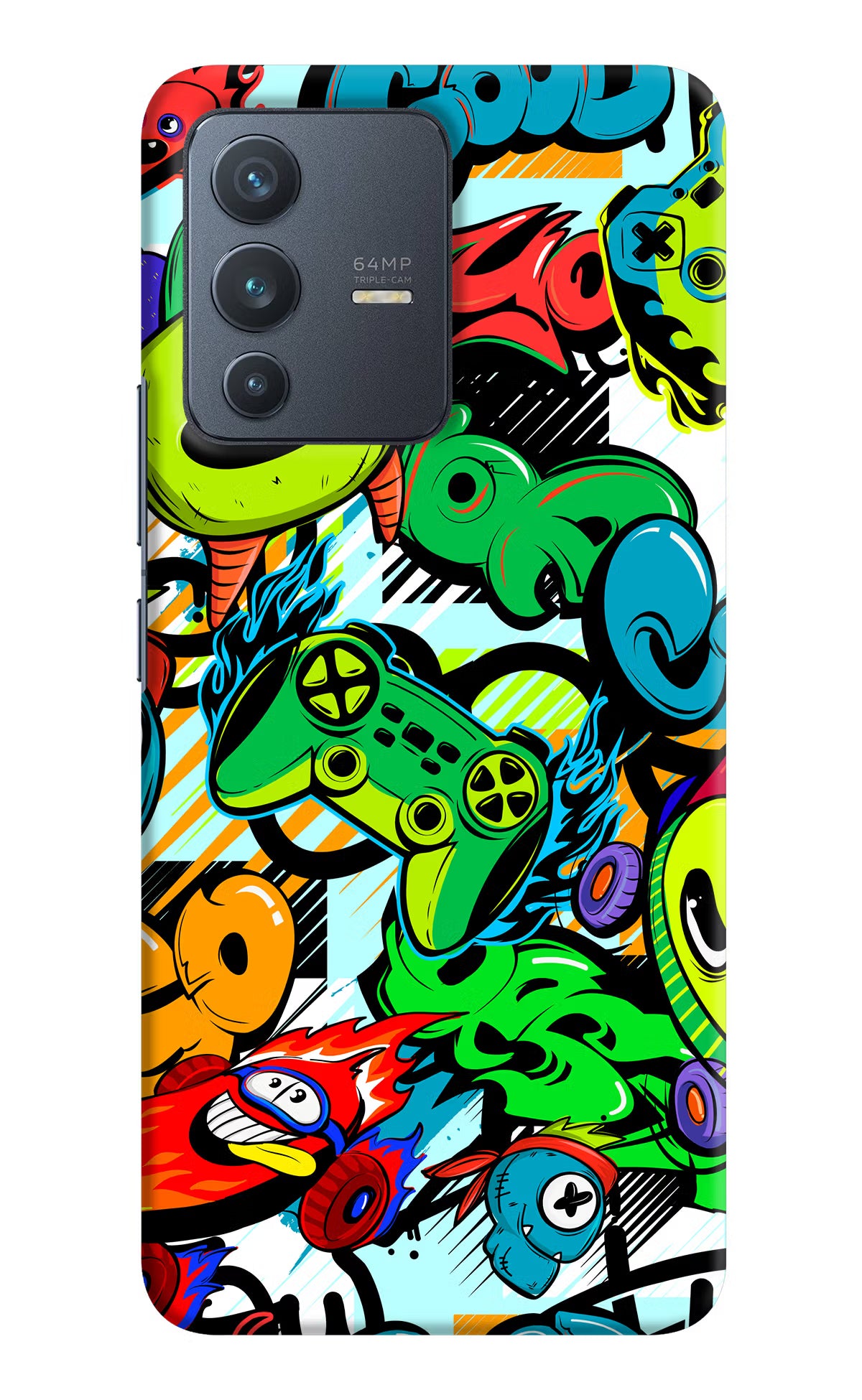 Game Doodle Vivo V23 5G Hard Case Back Cover by Casekaro