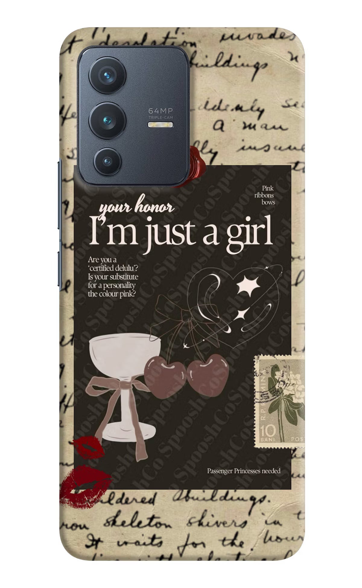I am just a girl Vivo V23 5G Hard Case Back Cover by Casekaro
