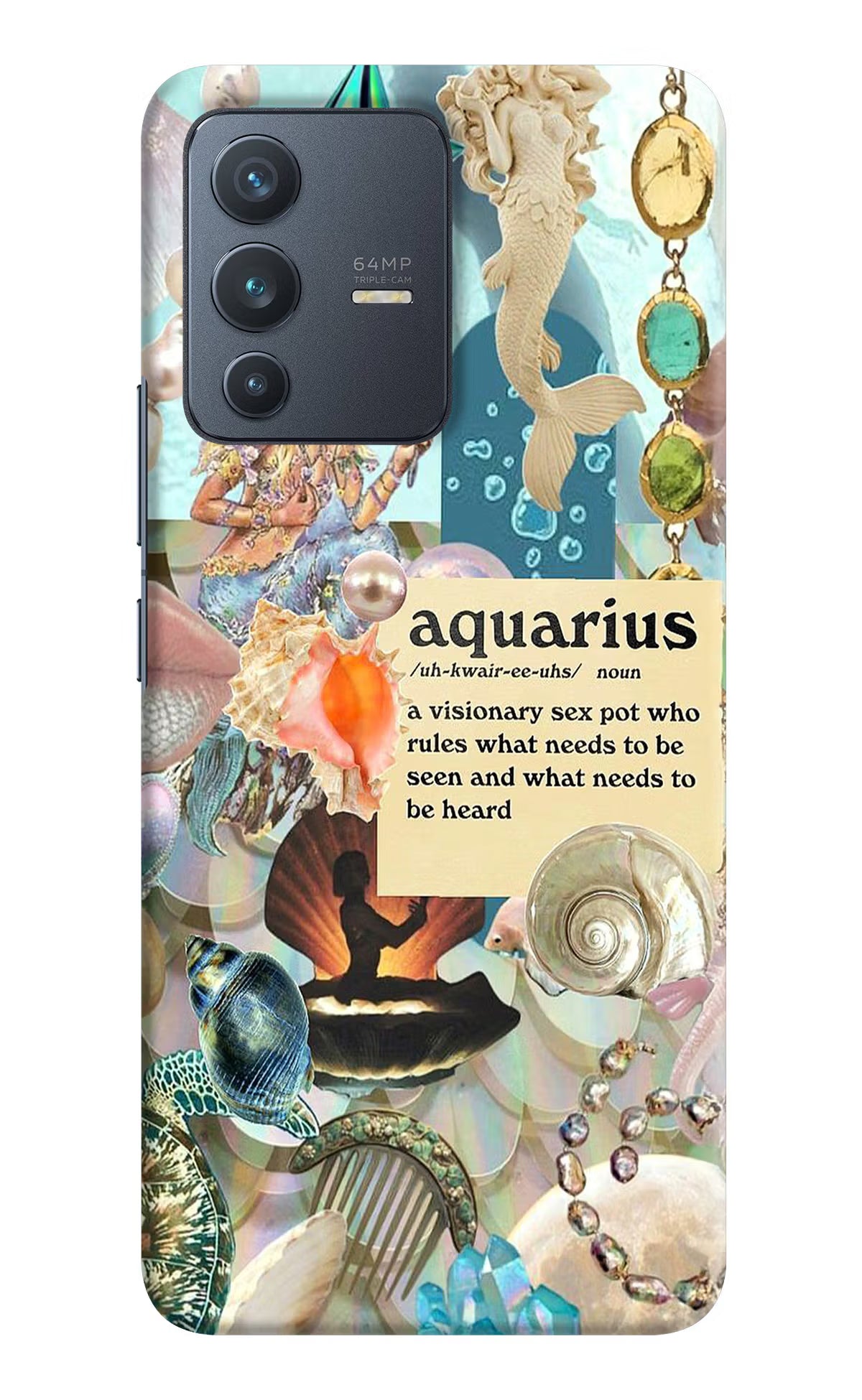 Aquarius Zodiac Vivo V23 5G Hard Case Back Cover by Casekaro
