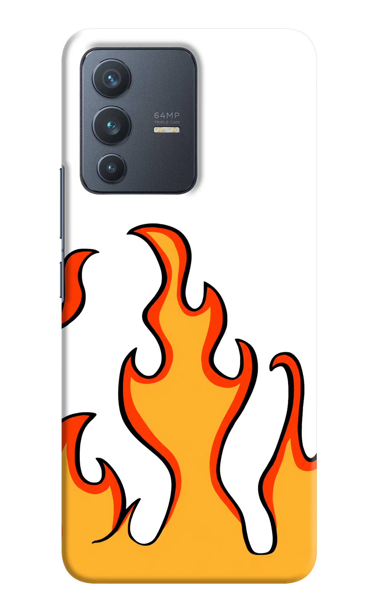 Fired Up – White Vivo V23 5G Hard Case Back Cover by Casekaro