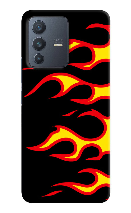 Side Sweep Flames Vivo V23 5G Hard Case Back Cover by Casekaro
