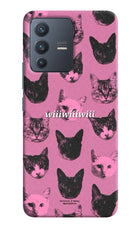 Pink Cats Vivo V23 5G Hard Case Back Cover by Casekaro