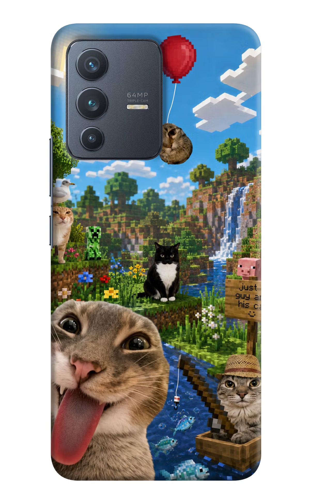 Minecraft Cat Chaos Vivo V23 5G Back Cover