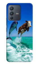Dolphin vs Cow Vivo V23 5G Hard Case Back Cover by Casekaro