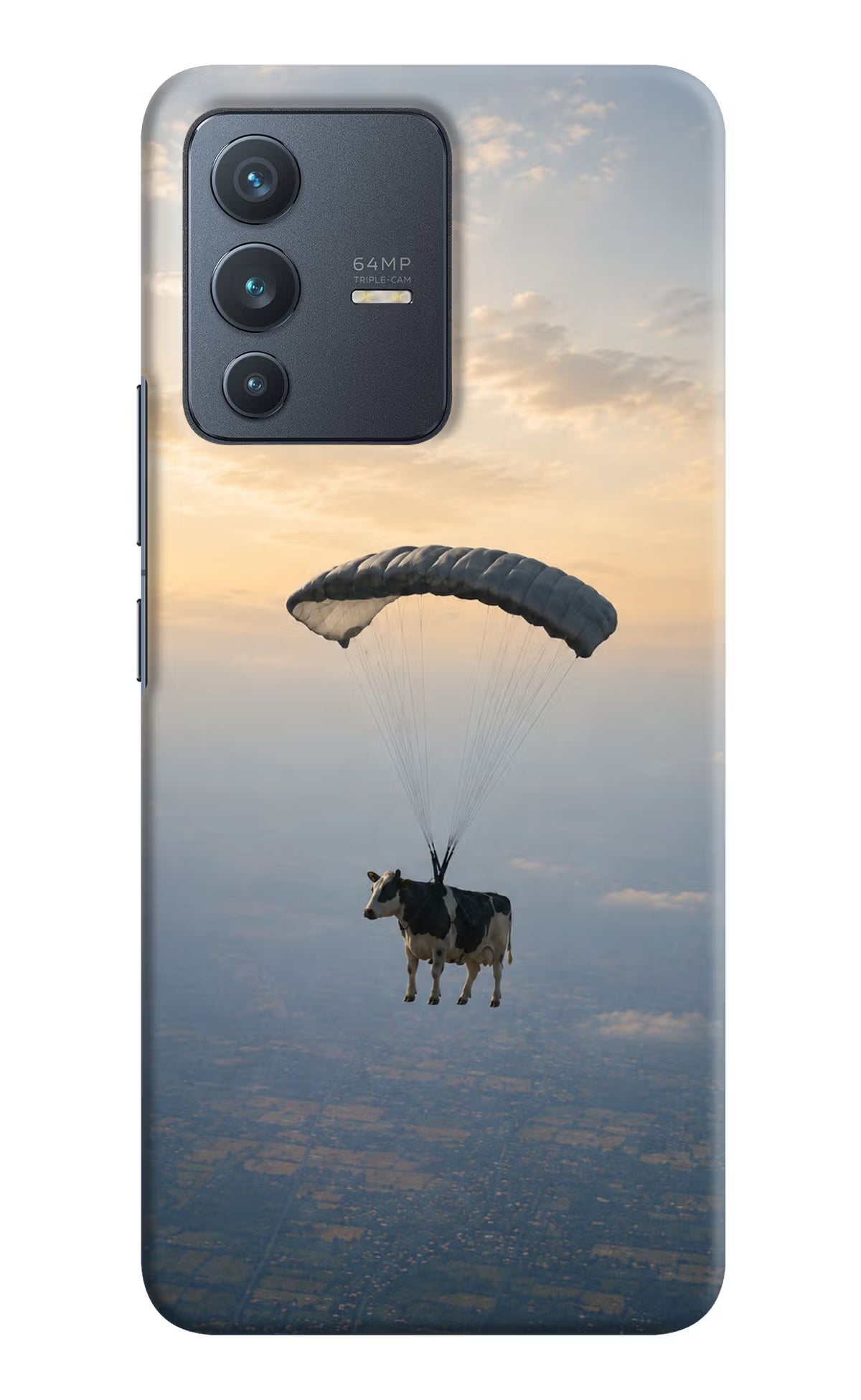 Skydiving Cow Vivo V23 5G Back Cover