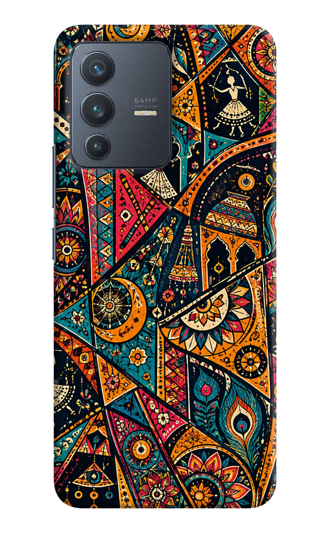 Folk Print Vivo V23 5G Hard Case Back Cover by Casekaro