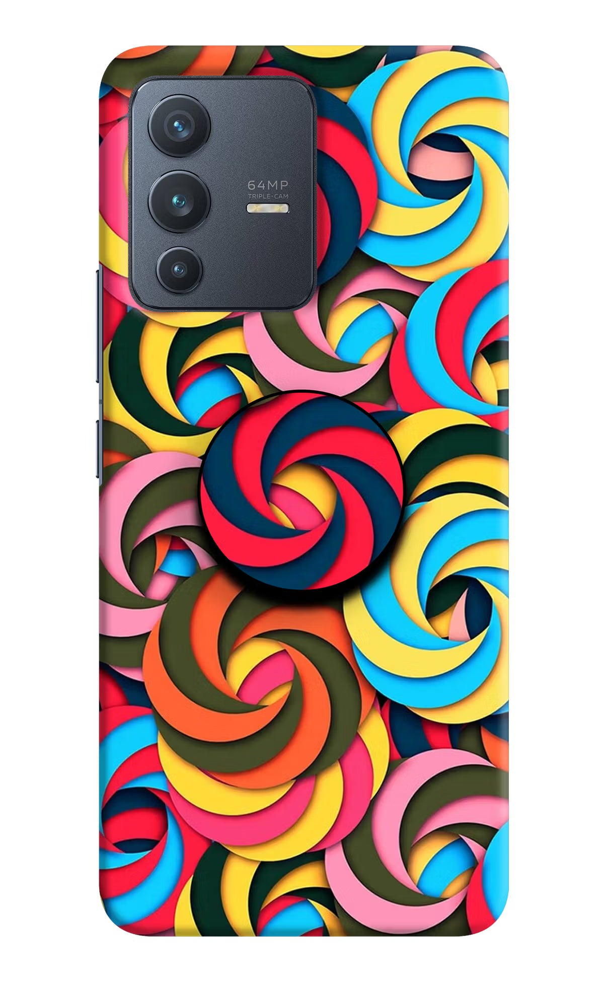 Spiral Pattern Vivo V23 5G Pop Case by Casekaro
