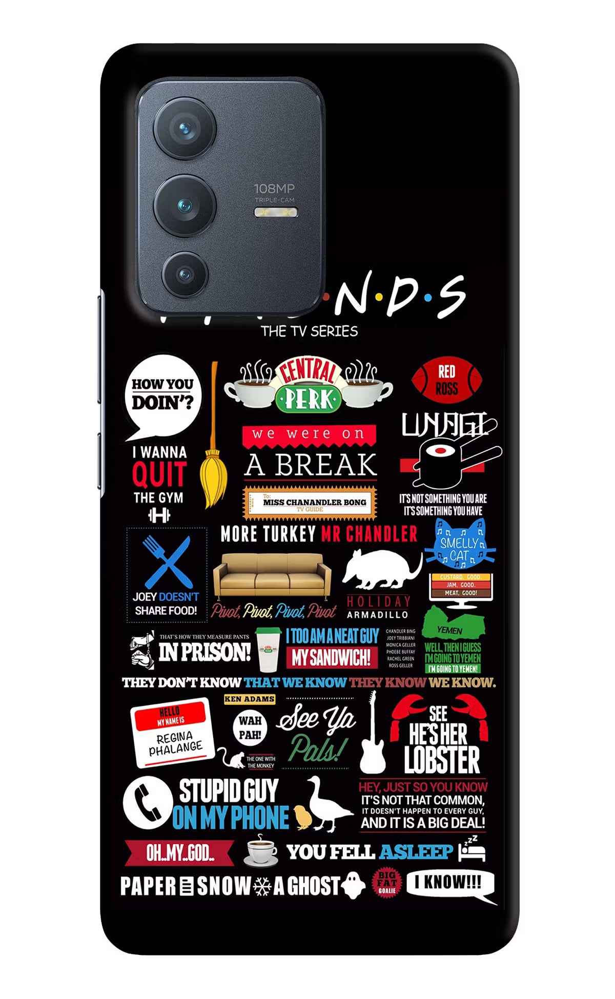 FRIENDS Vivo V23 Pro 5G Hard Case Back Cover by Casekaro
