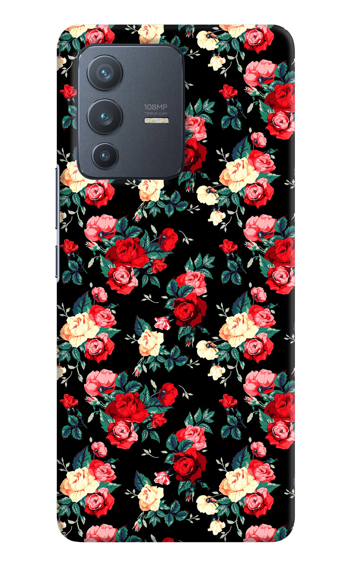 Rose Pattern Vivo V23 Pro 5G Hard Case Back Cover by Casekaro