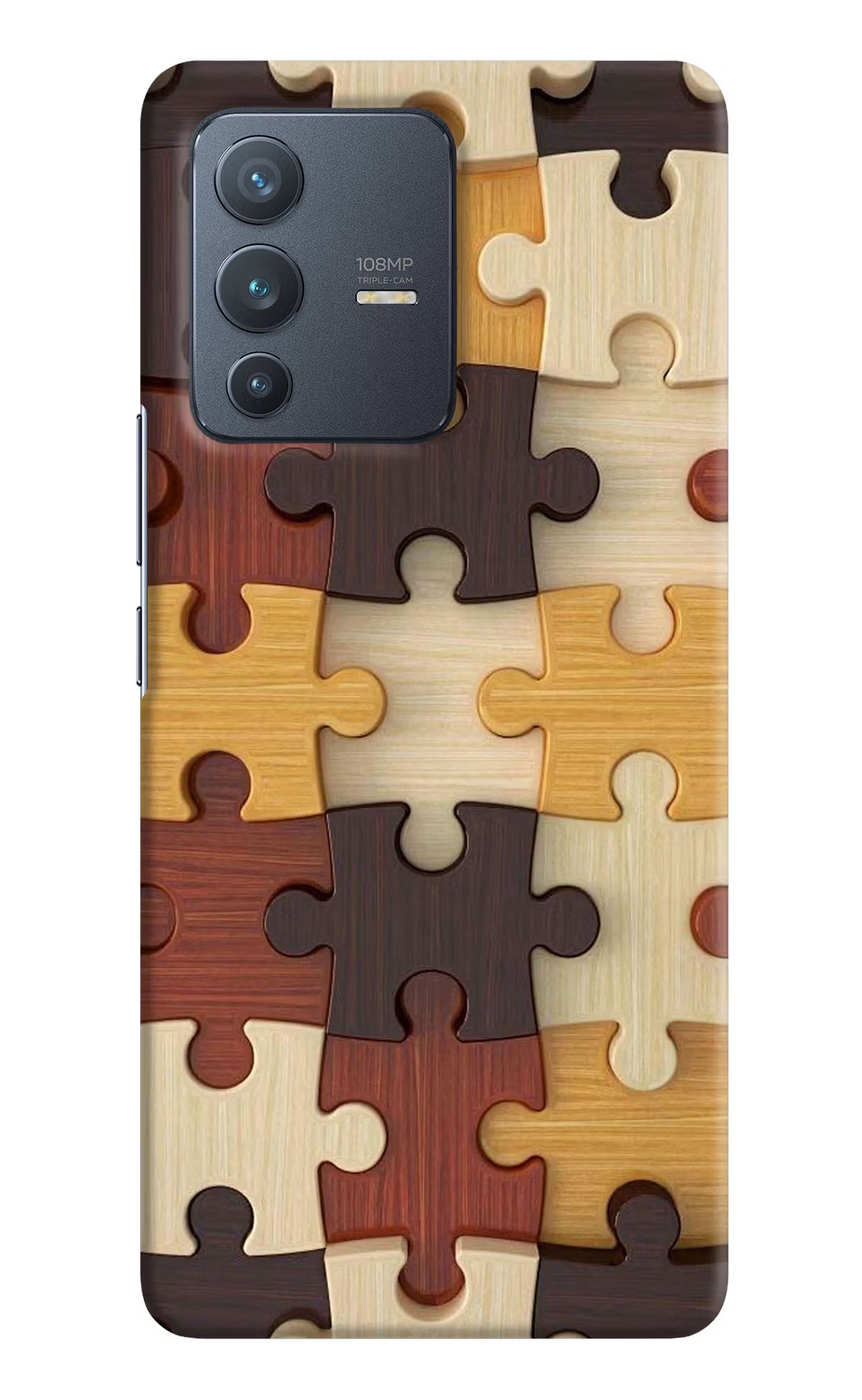 Wooden Puzzle Vivo V23 Pro 5G Hard Case Back Cover by Casekaro