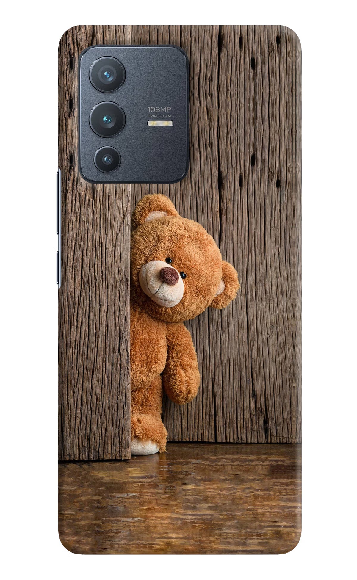 Teddy Wooden Vivo V23 Pro 5G Hard Case Back Cover by Casekaro