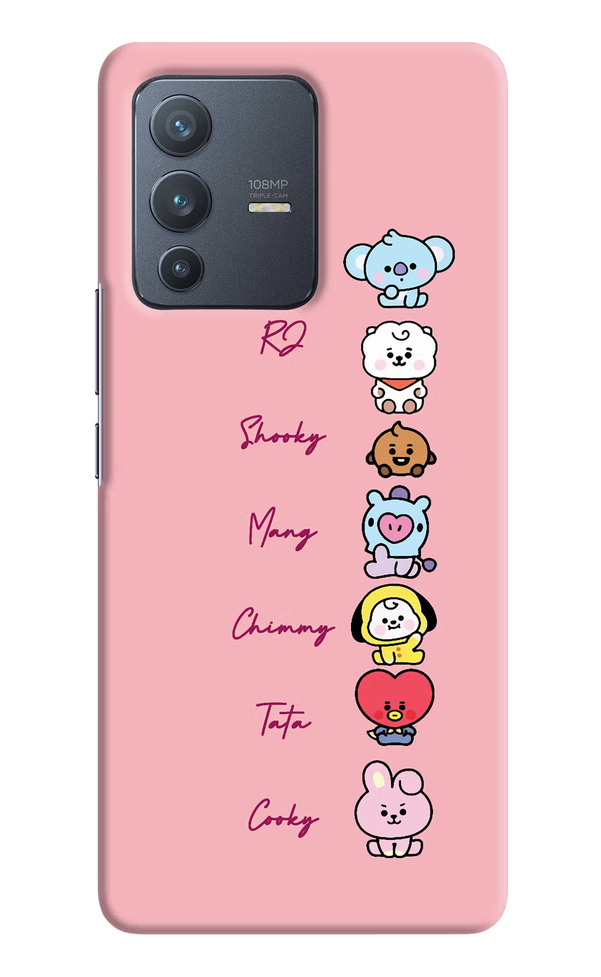 BTS names Vivo V23 Pro 5G Hard Case Back Cover by Casekaro