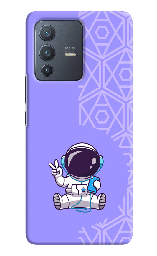 Cute Astronaut Chilling Vivo V23 Pro 5G Hard Case Back Cover by Casekaro