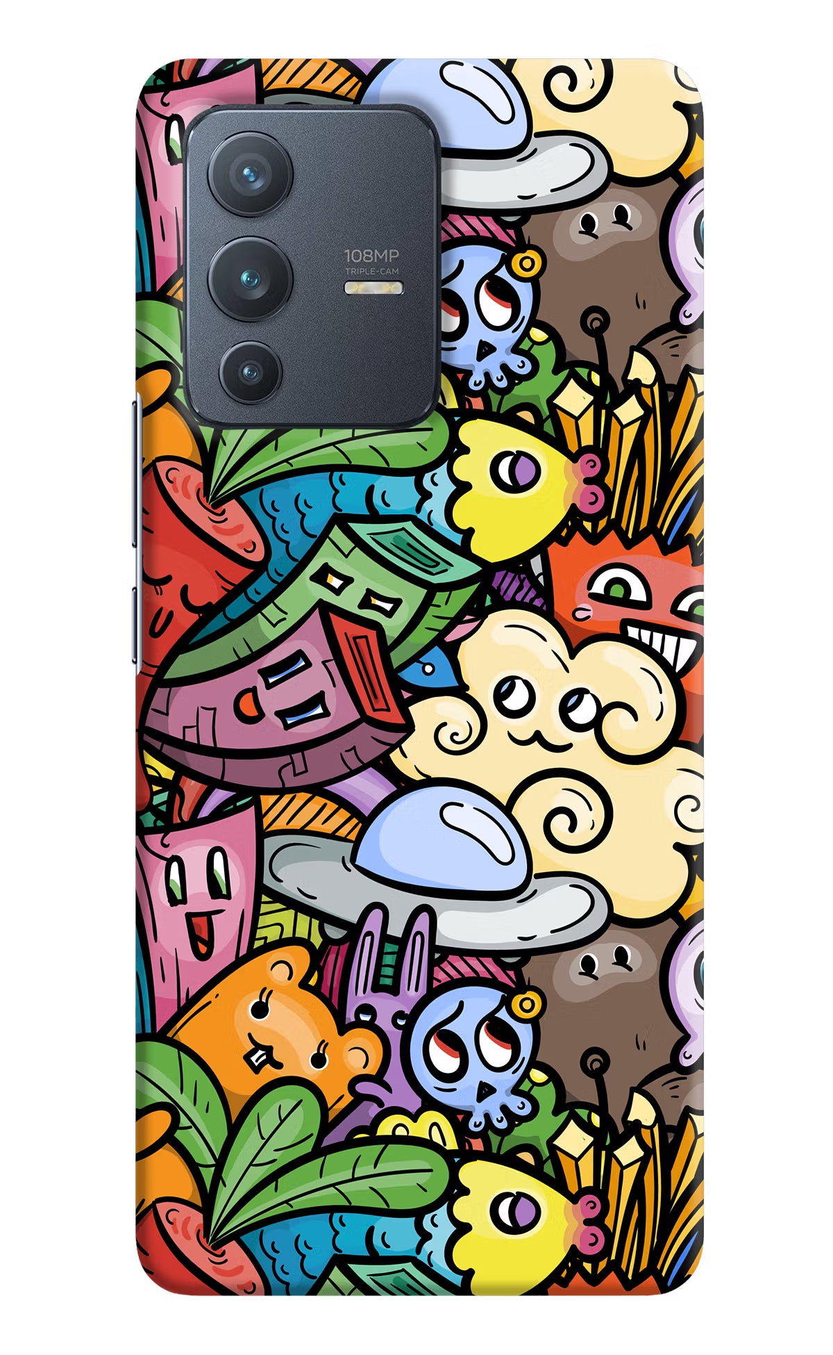 Veggie Doodle Vivo V23 Pro 5G Hard Case Back Cover by Casekaro