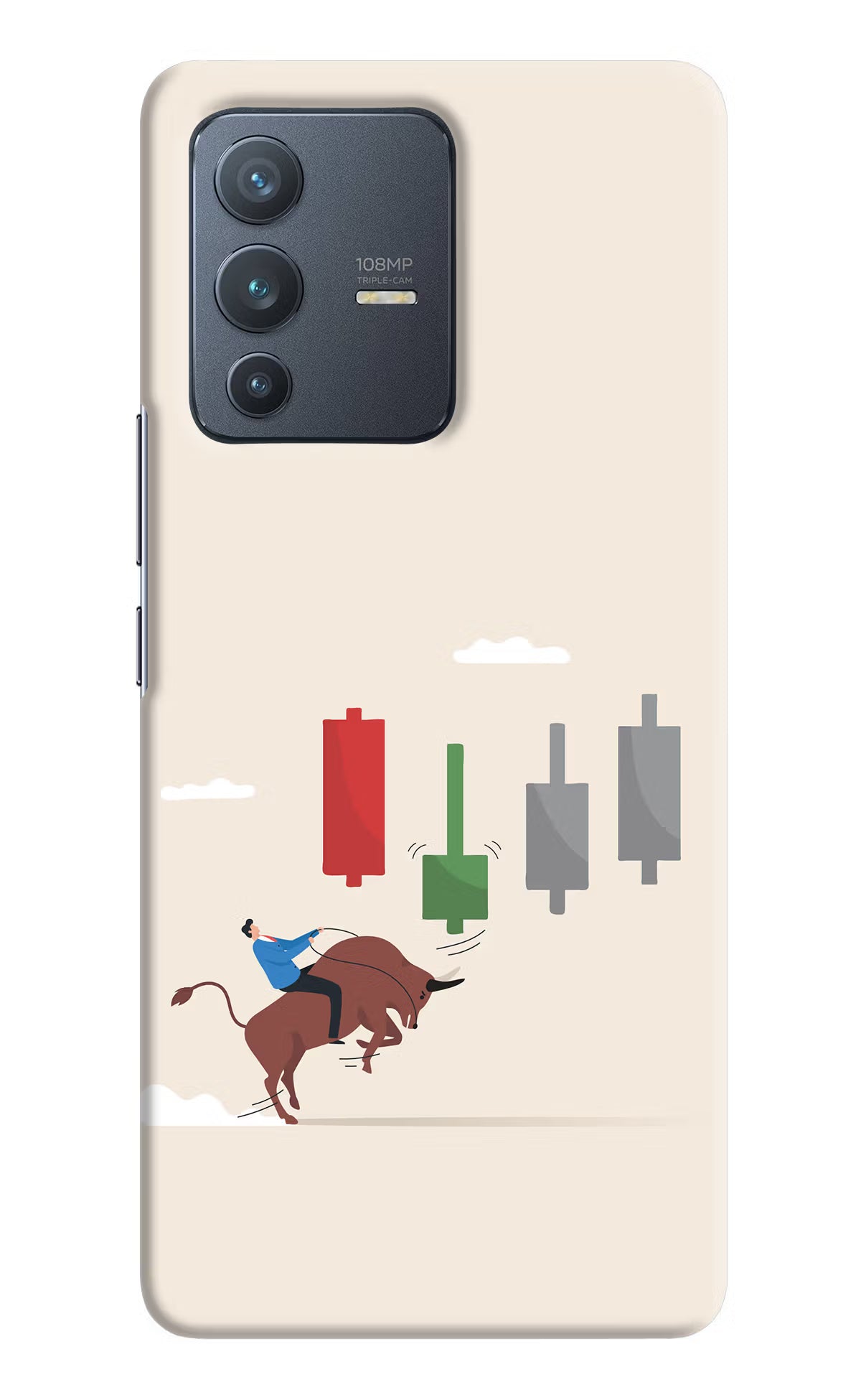 Bull Trading Momentum Vivo V23 Pro 5G Hard Case Back Cover by Casekaro