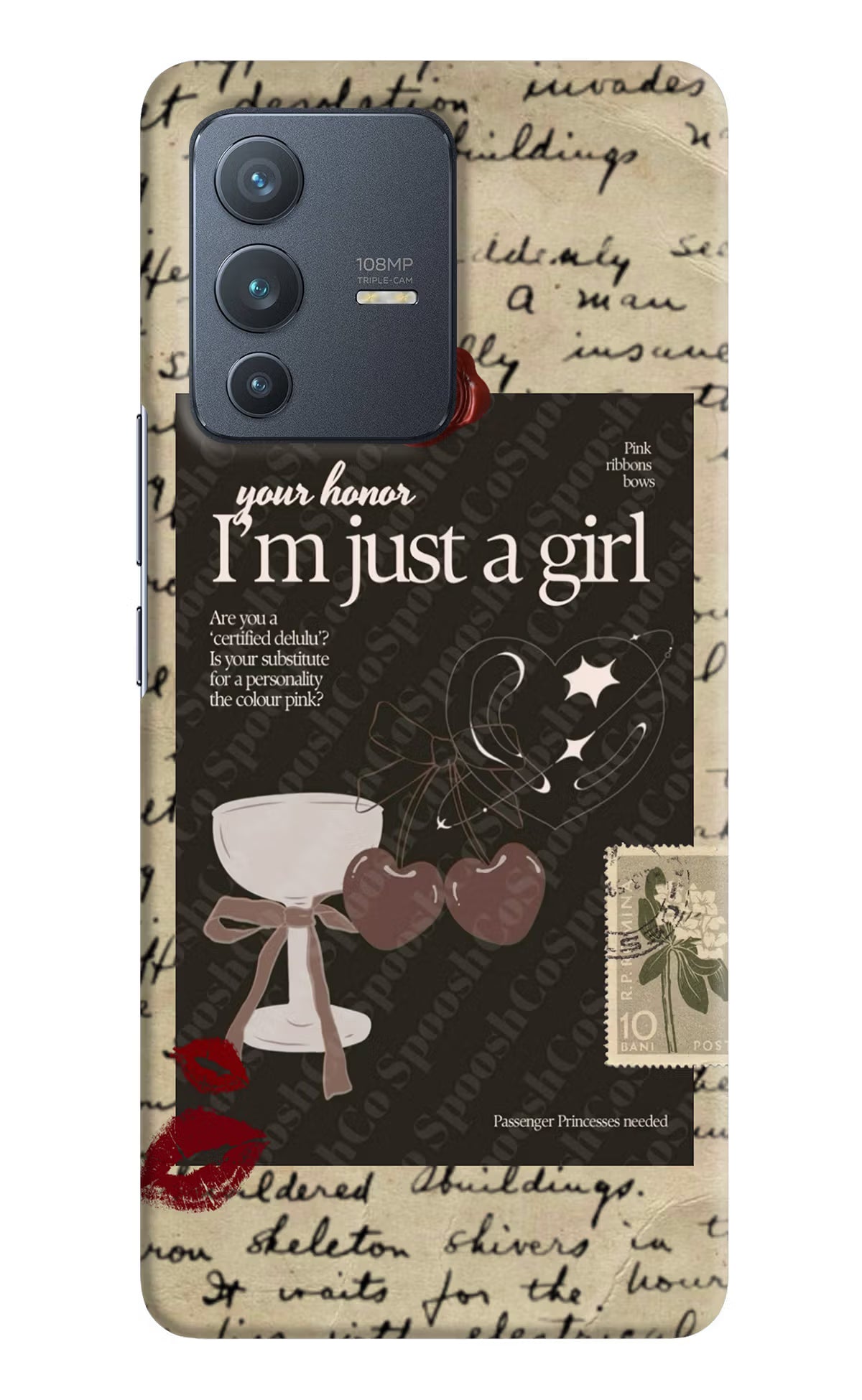 I am just a girl Vivo V23 Pro 5G Hard Case Back Cover by Casekaro