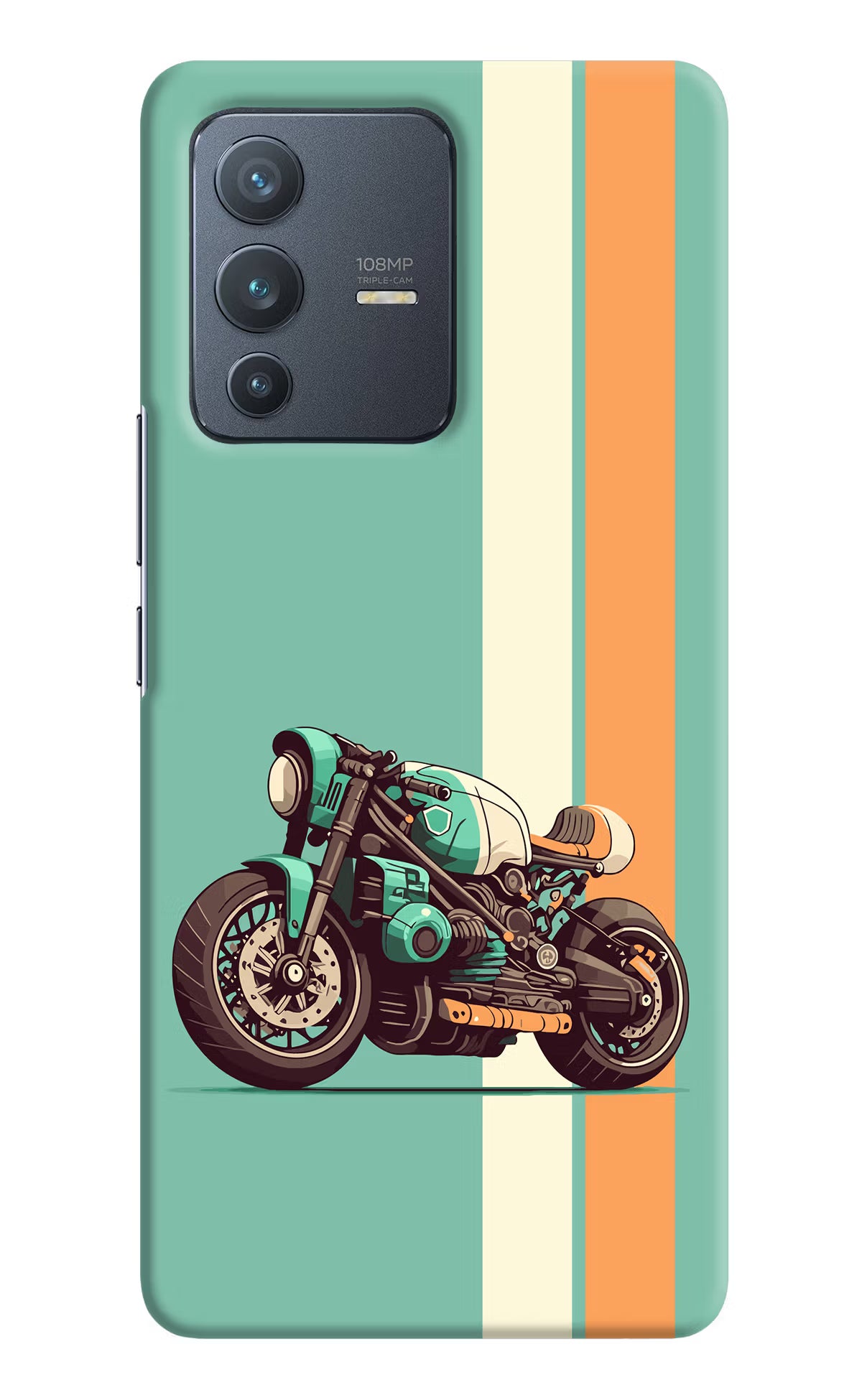 Striped Moto Drift Vivo V23 Pro 5G Hard Case Back Cover by Casekaro