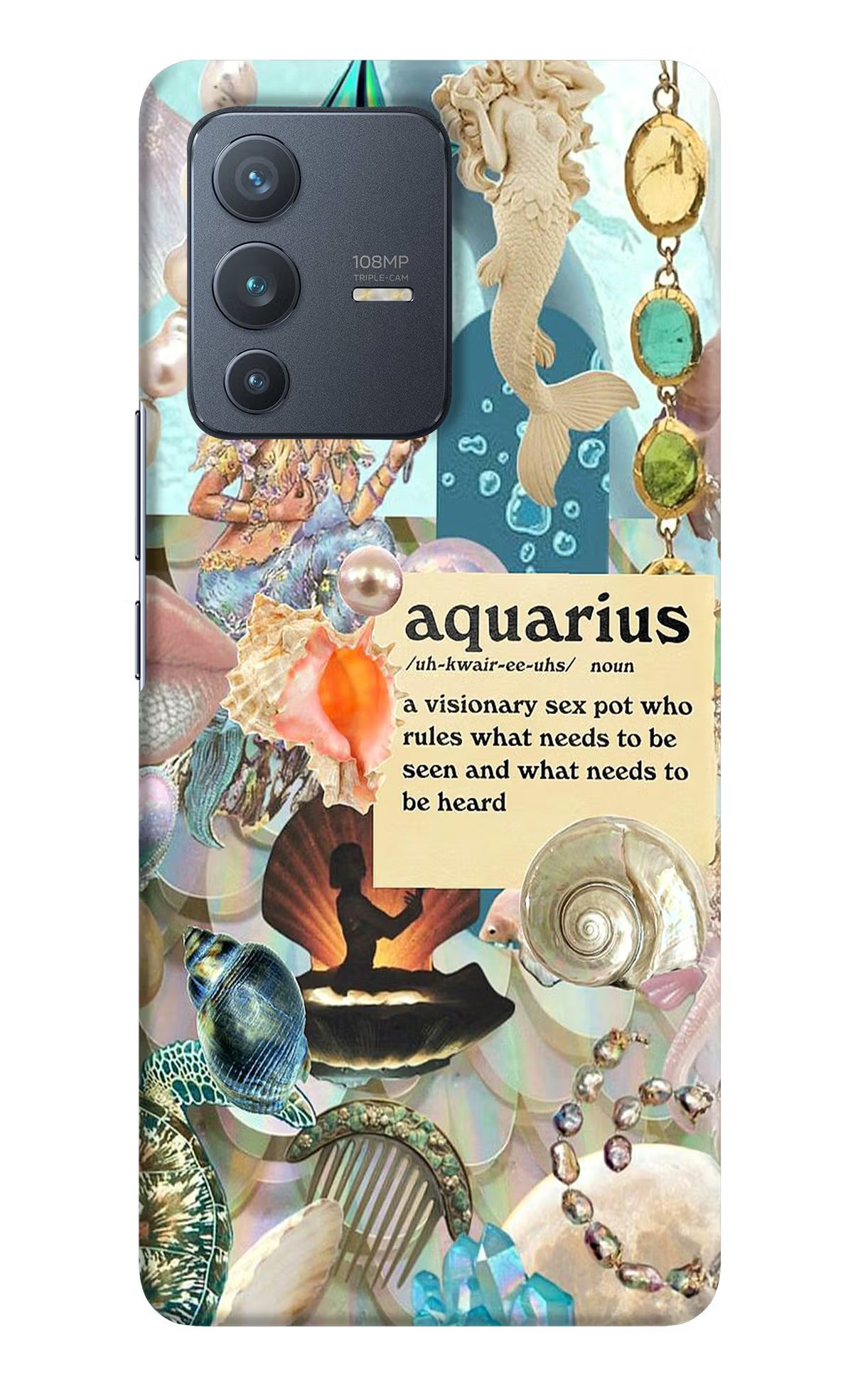 Aquarius Zodiac Vivo V23 Pro 5G Hard Case Back Cover by Casekaro