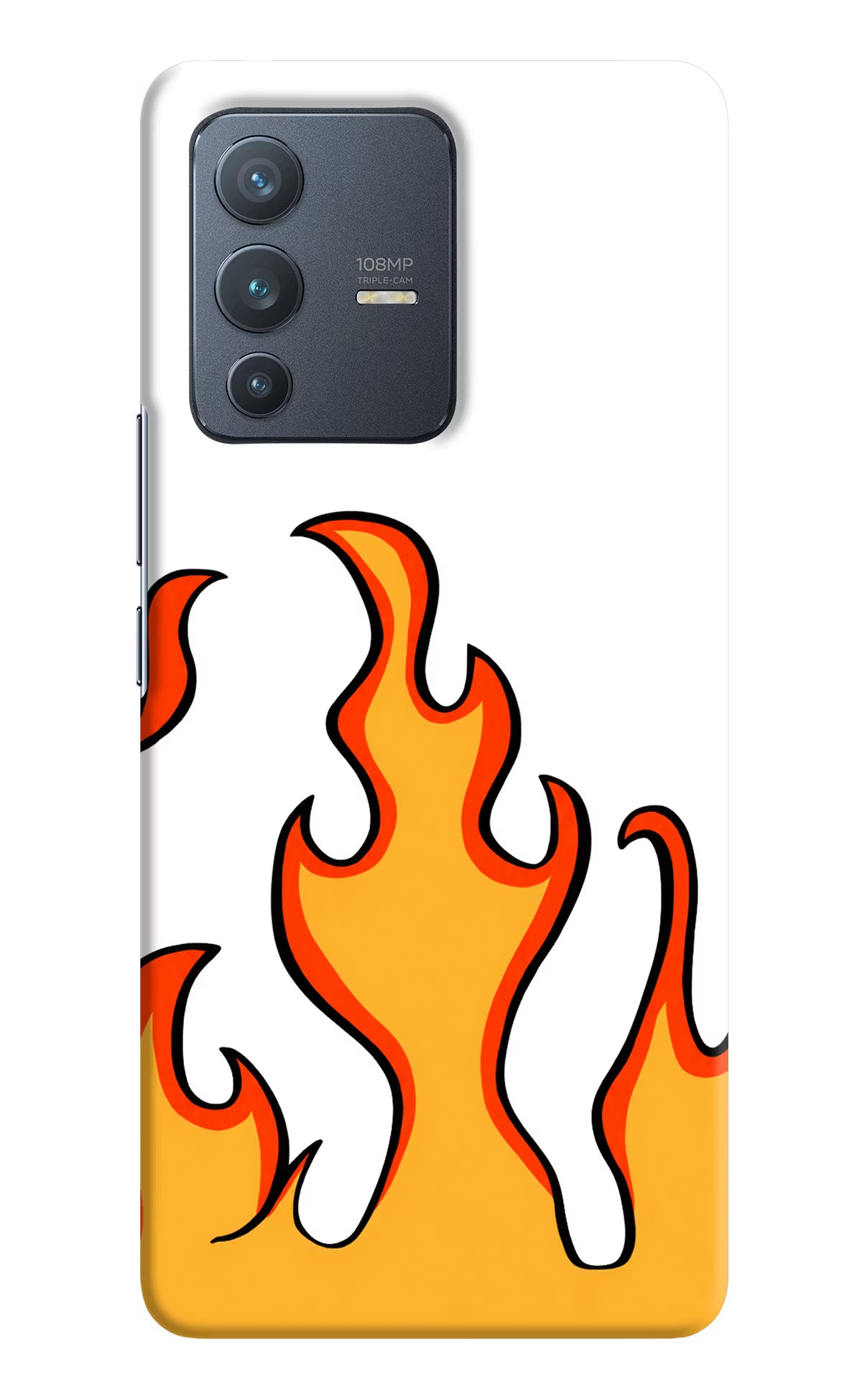 Fired Up – White Vivo V23 Pro 5G Hard Case Back Cover by Casekaro
