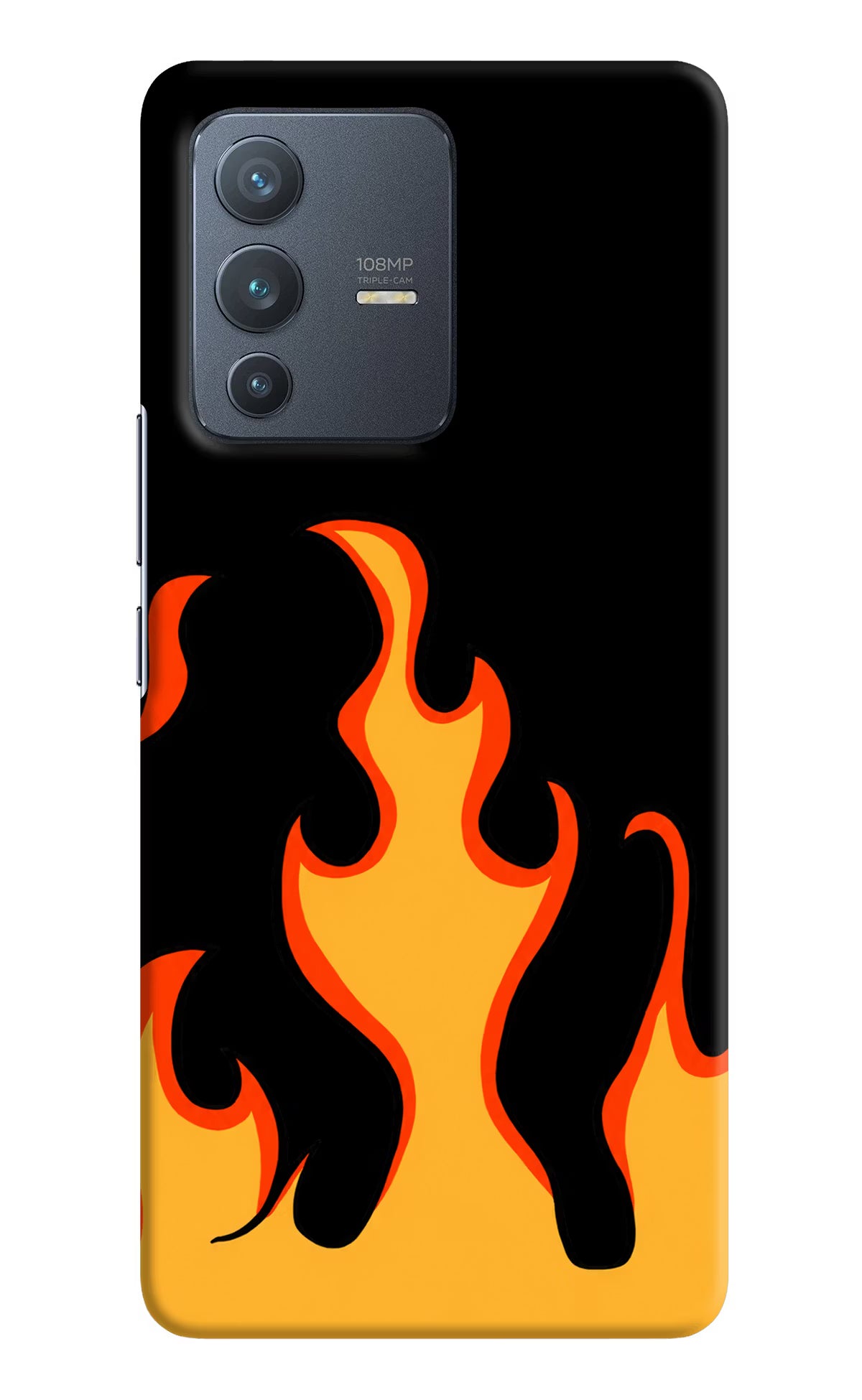 Fired Up – Black Vivo V23 Pro 5G Hard Case Back Cover by Casekaro