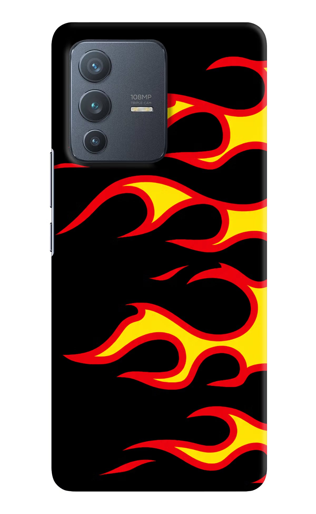 Side Sweep Flames Vivo V23 Pro 5G Hard Case Back Cover by Casekaro