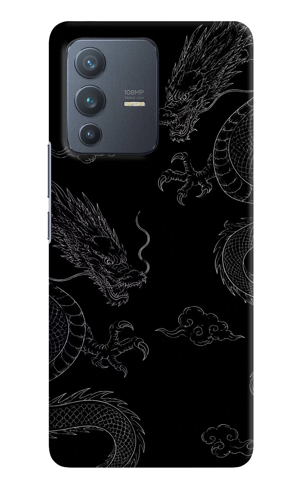Twin Dragons Vivo V23 Pro 5G Hard Case Back Cover by Casekaro