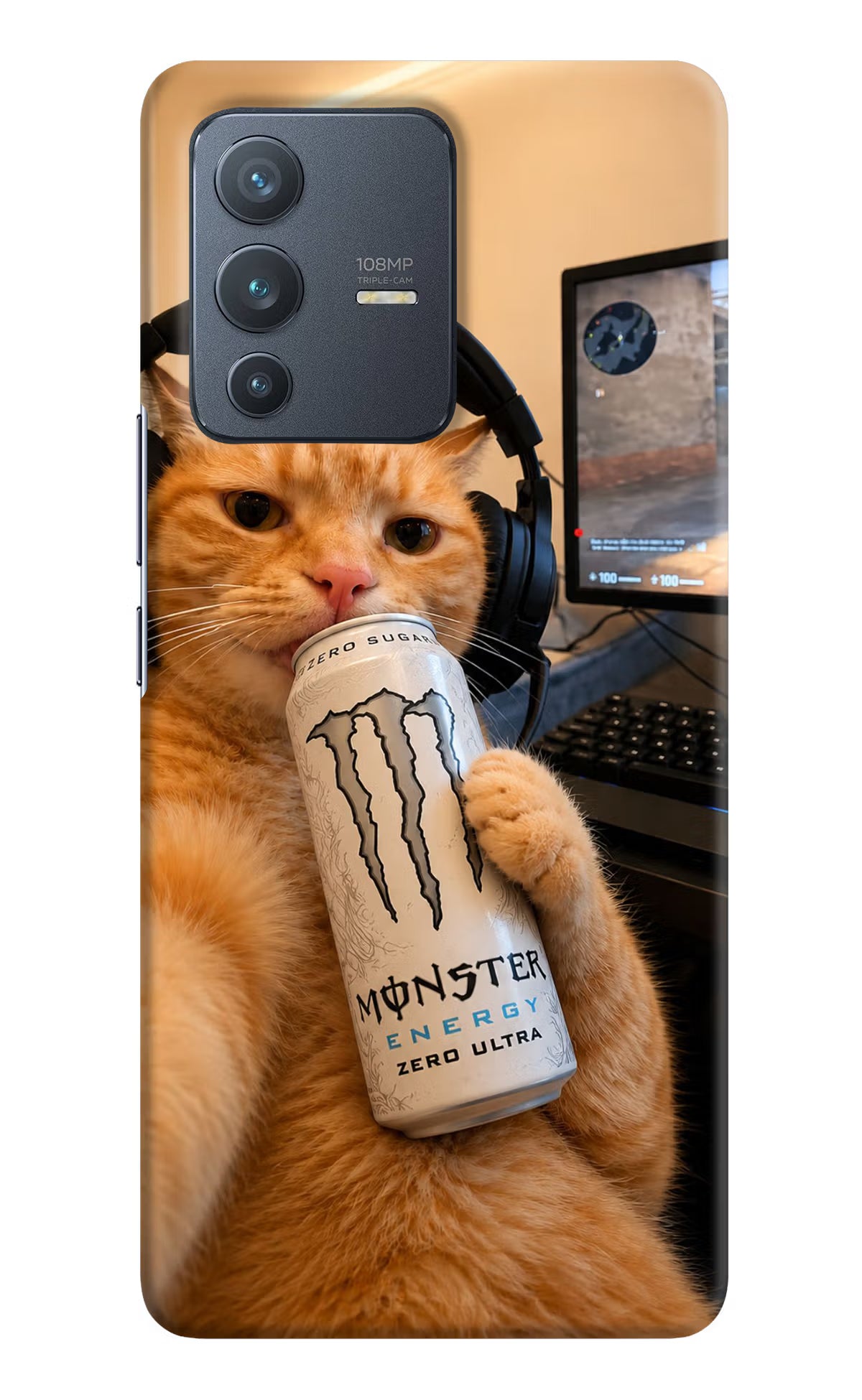 Gamer Cat Energy Vivo V23 Pro 5G Back Cover