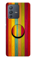 Multicolor Wooden Vivo V23 Pro 5G Pop Case by Casekaro