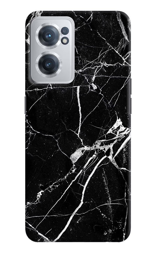Black Marble Pattern OnePlus Nord CE 2 5G Hard Case Back Cover by Casekaro