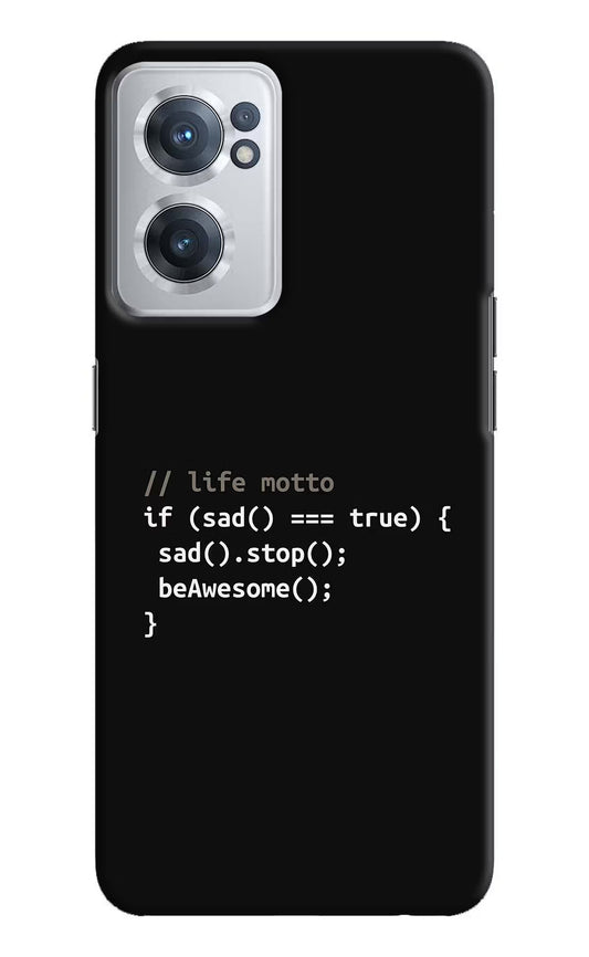 Life Motto Code OnePlus Nord CE 2 5G Hard Case Back Cover by Casekaro