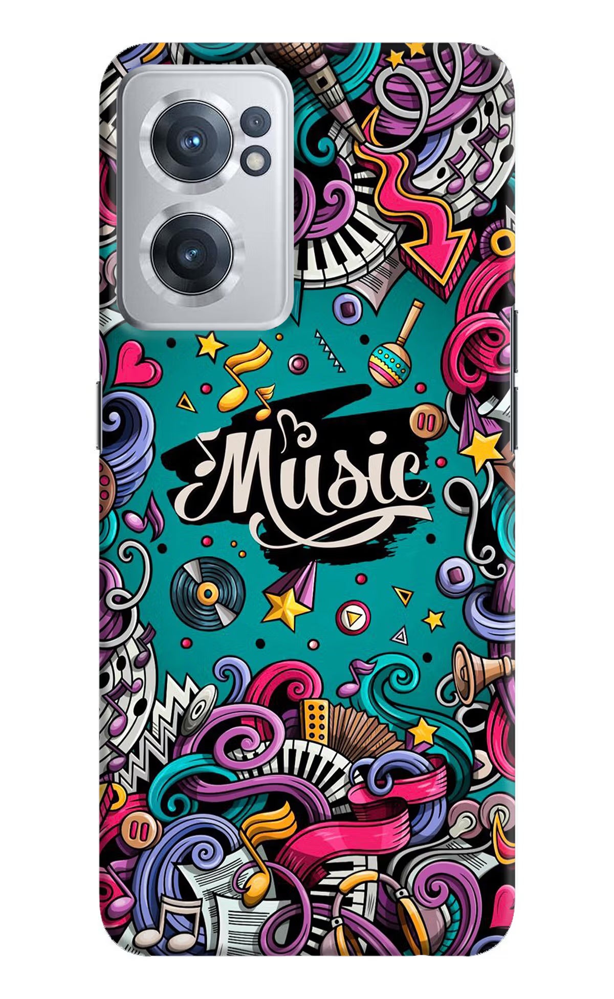 Music Graffiti OnePlus Nord CE 2 5G Hard Case Back Cover by Casekaro