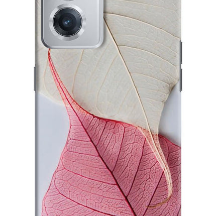 White Pink Leaf OnePlus Nord CE 2 5G Hard Case Back Cover by Casekaro