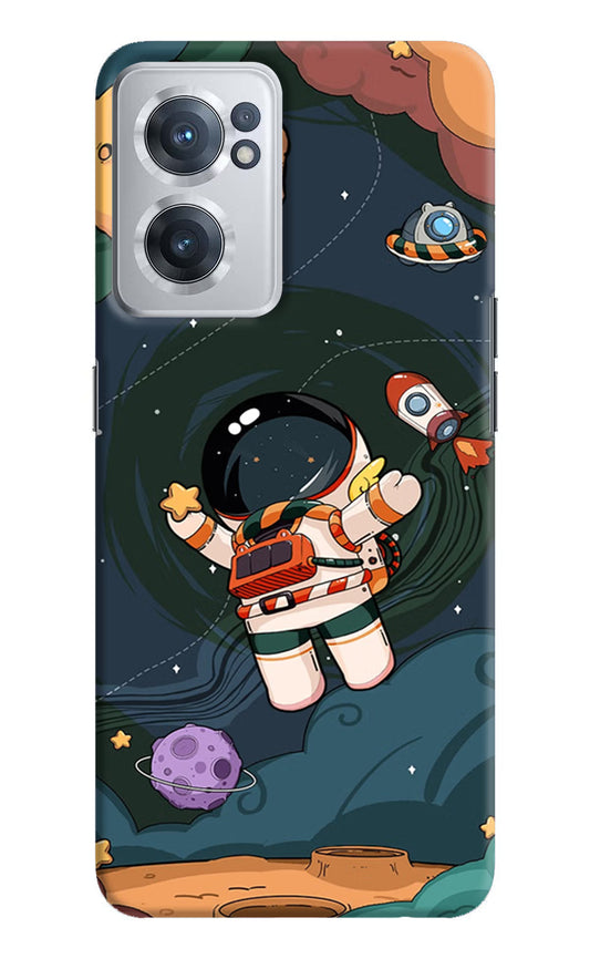 Cartoon Astronaut OnePlus Nord CE 2 5G Hard Case Back Cover by Casekaro