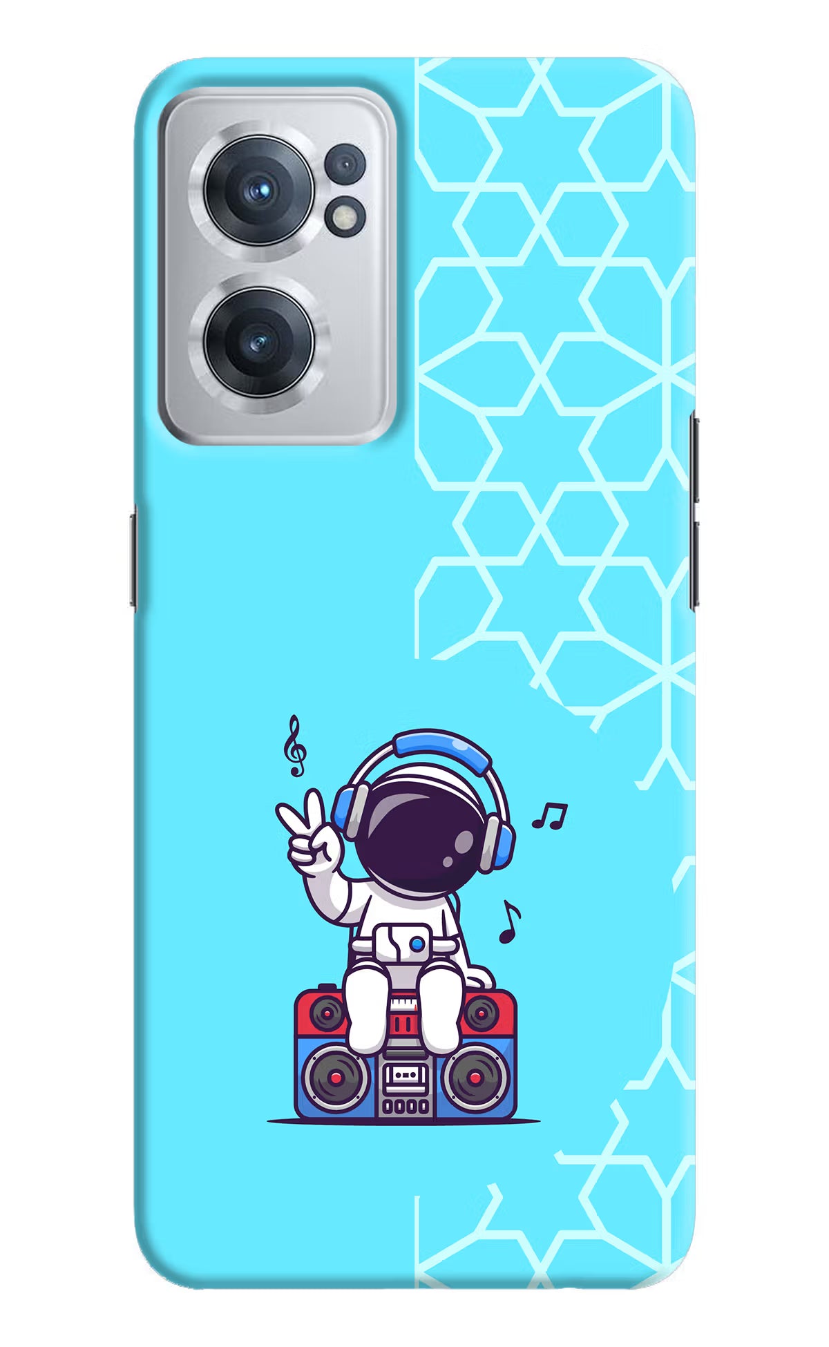Cute Astronaut Chilling OnePlus Nord CE 2 5G Hard Case Back Cover by Casekaro