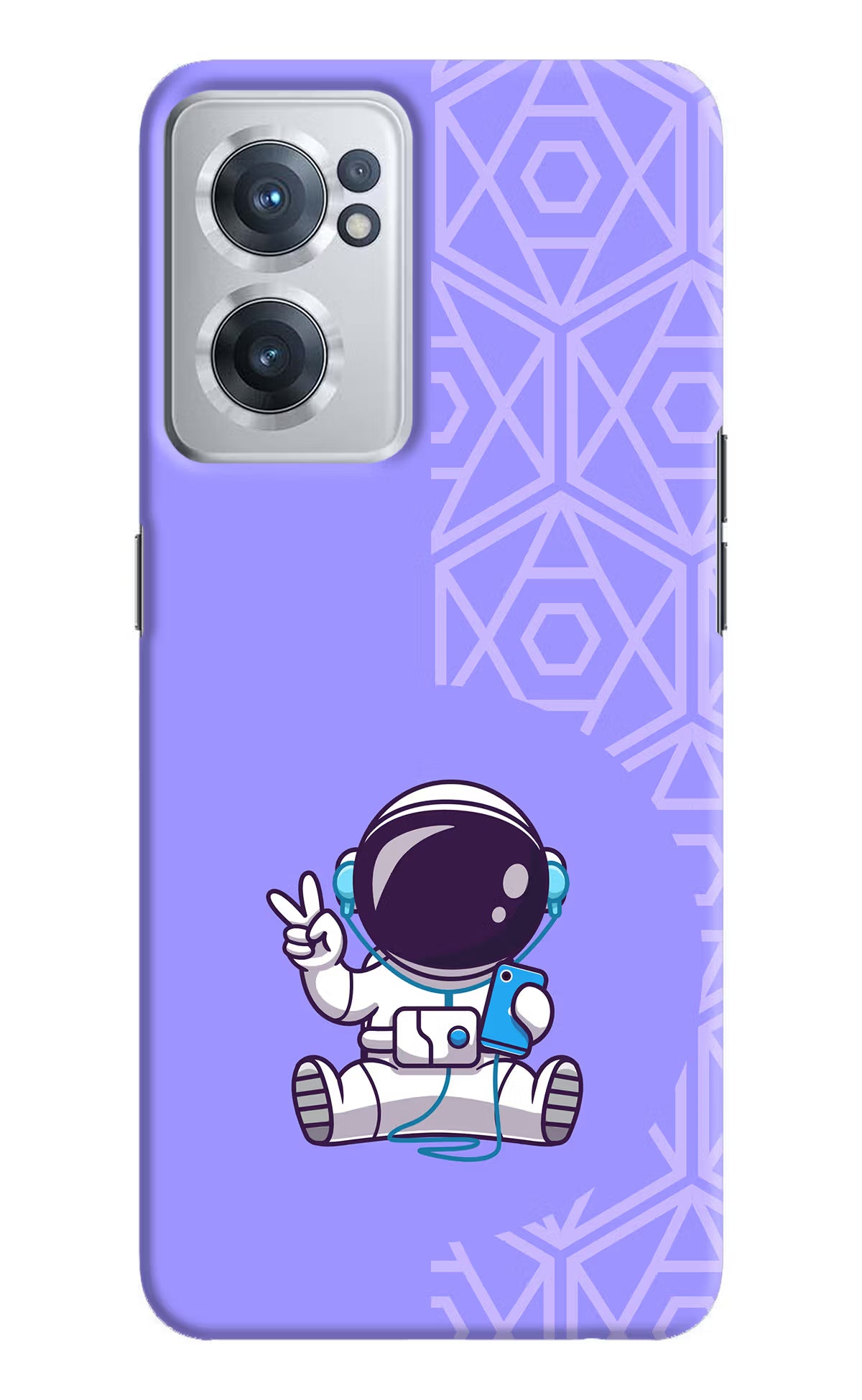 Cute Astronaut Chilling OnePlus Nord CE 2 5G Hard Case Back Cover by Casekaro
