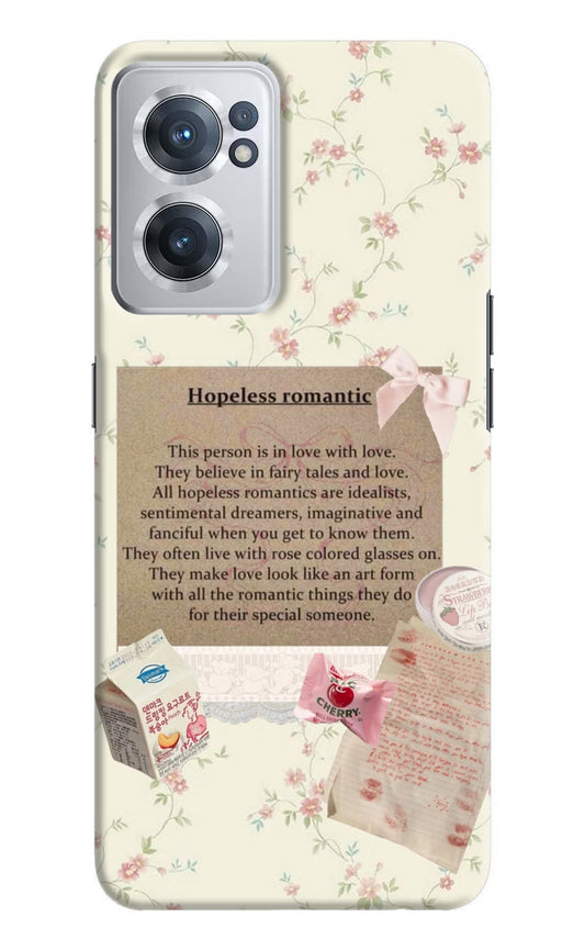 Hopeless Romantic OnePlus Nord CE 2 5G Hard Case Back Cover by Casekaro