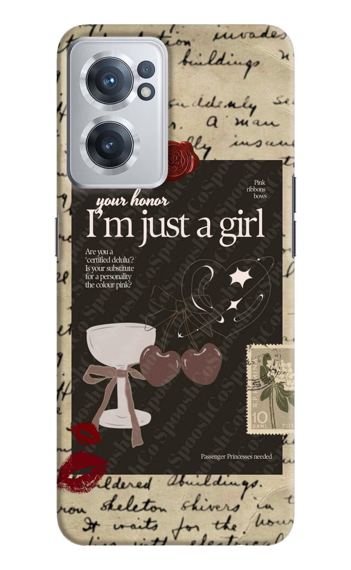 I am just a girl OnePlus Nord CE 2 5G Hard Case Back Cover by Casekaro