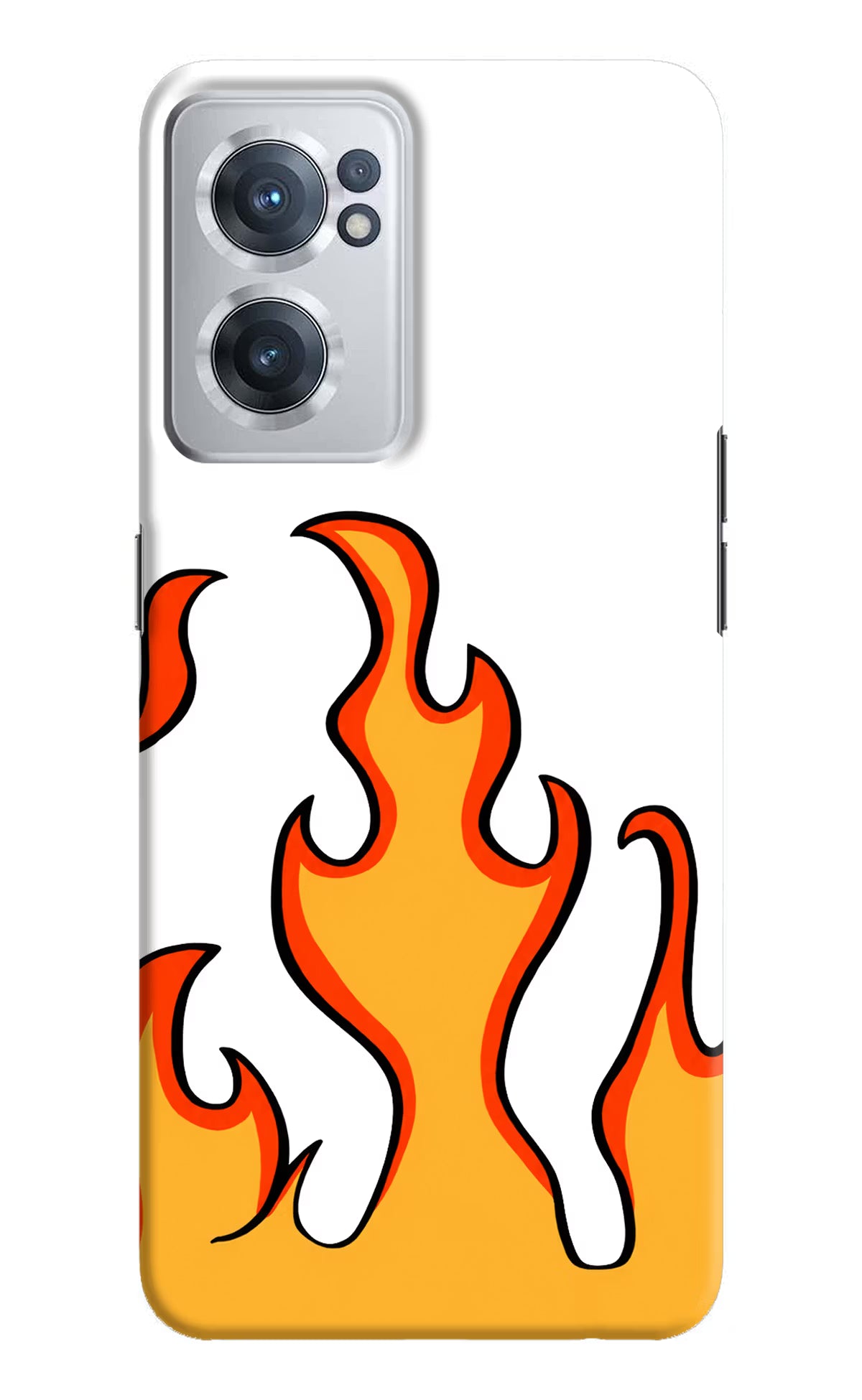 Fired Up – White OnePlus Nord CE 2 5G Hard Case Back Cover by Casekaro