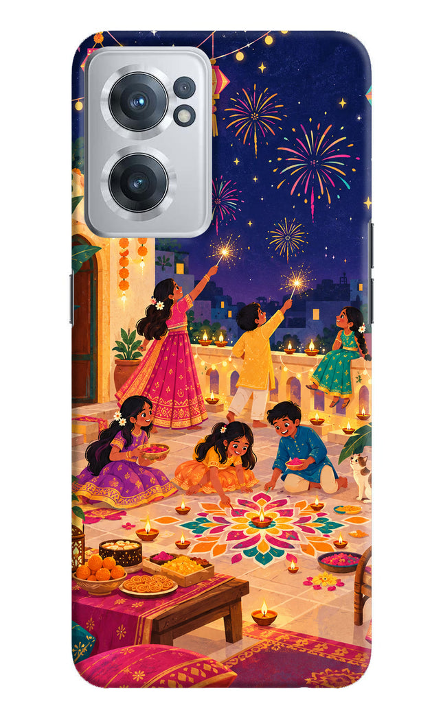 Diwali Night OnePlus Nord CE 2 5G Hard Case Back Cover by Casekaro