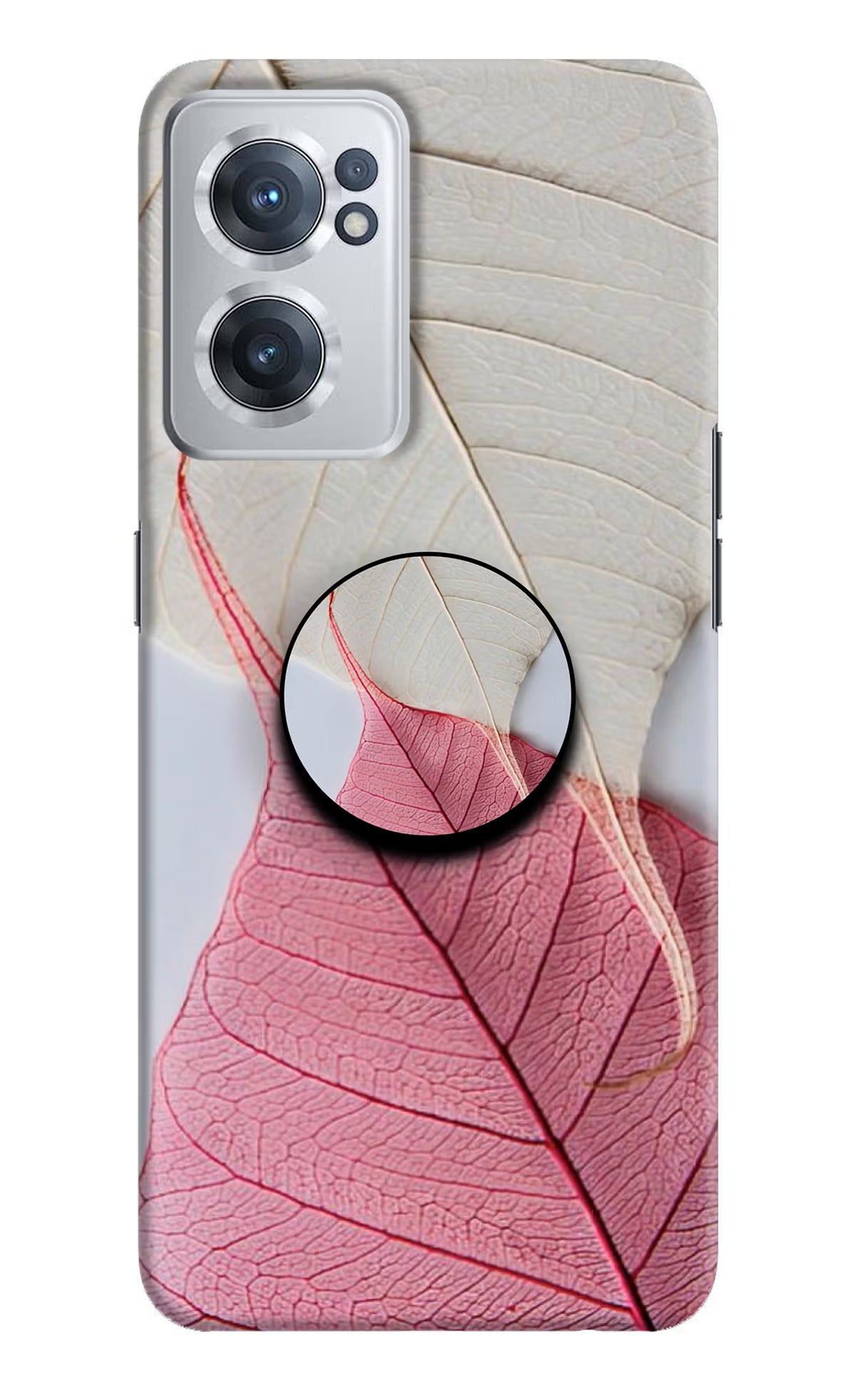 White Pink Leaf OnePlus Nord CE 2 5G Pop Case by Casekaro