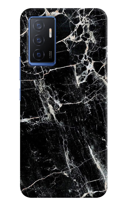 Black Marble Texture Vivo V23E 5G Hard Case Back Cover by Casekaro