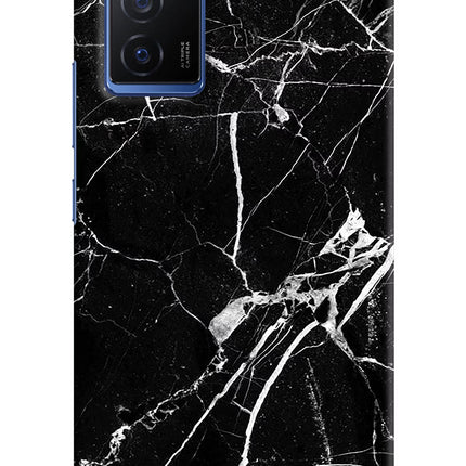Black Marble Pattern Vivo V23E 5G Hard Case Back Cover by Casekaro