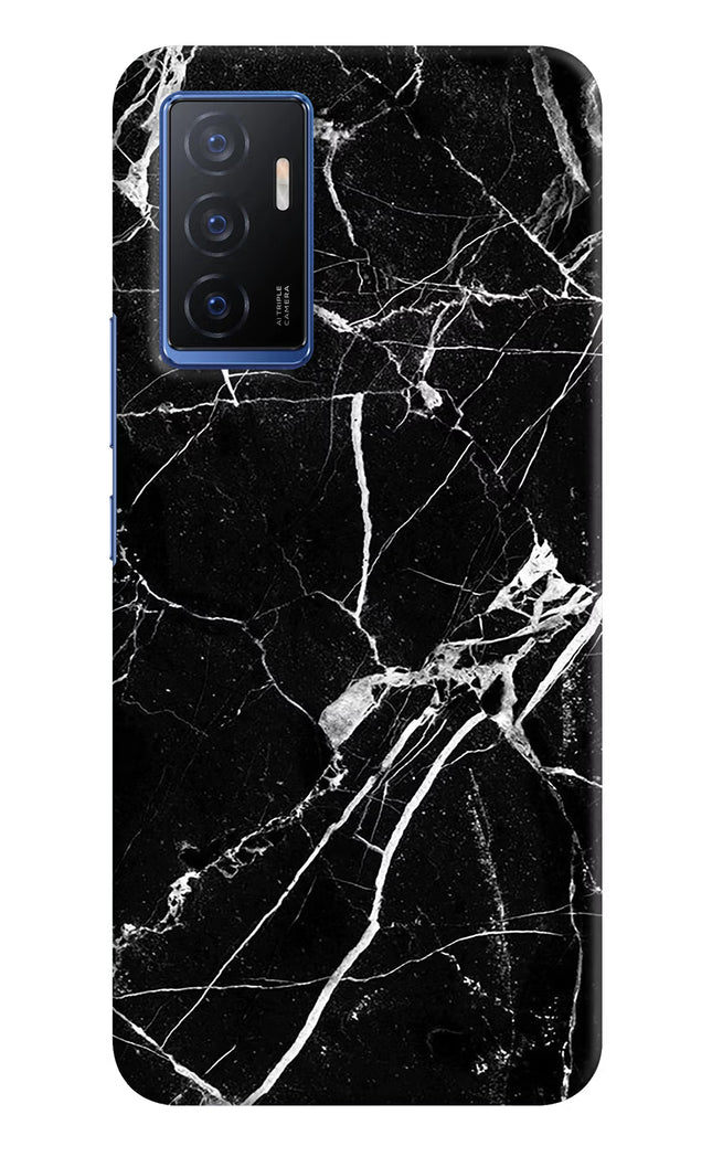 Black Marble Pattern Vivo V23E 5G Hard Case Back Cover by Casekaro