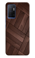 Wooden Texture Design Vivo V23E 5G Hard Case Back Cover by Casekaro