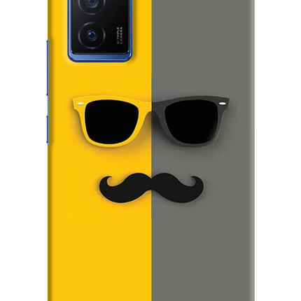 Sunglasses with Mustache Vivo V23E 5G Hard Case Back Cover by Casekaro