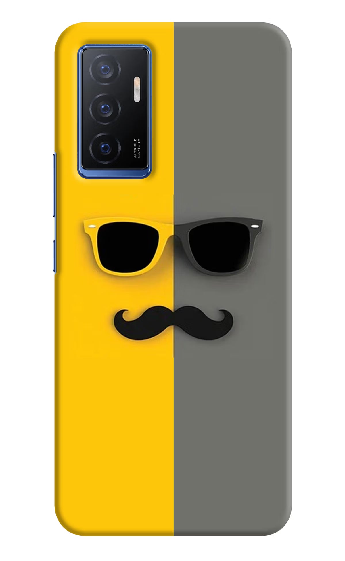 Sunglasses with Mustache Vivo V23E 5G Hard Case Back Cover by Casekaro
